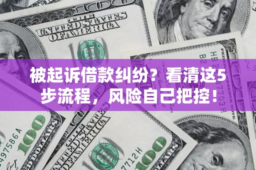 济南被起诉借款纠纷？看清这5步流程，风险自己把控！